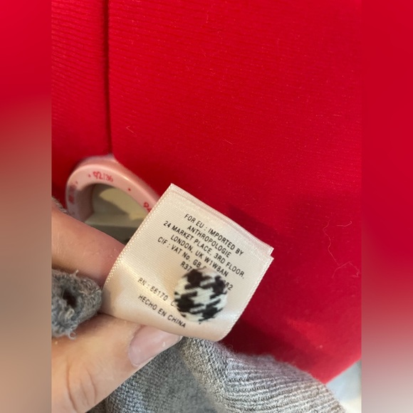 Anthropologie Gray Wool Cashmere Houndstooth Trimmed Cardigan - Picture 10 of 11